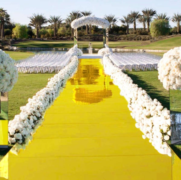 Aisle wedding runner Gold  poly