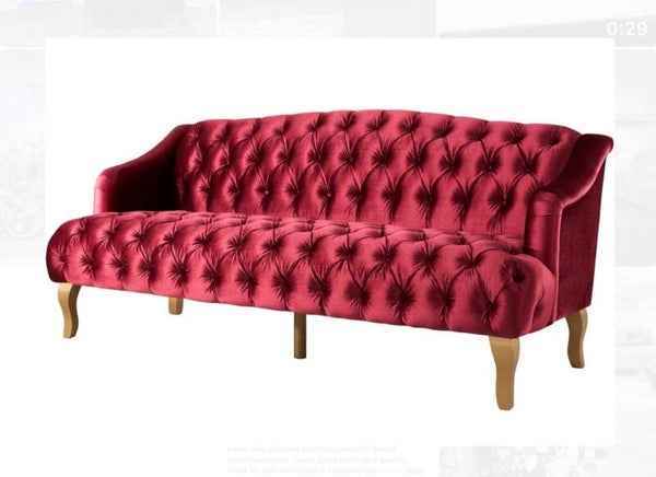 Deep burgundy sofa