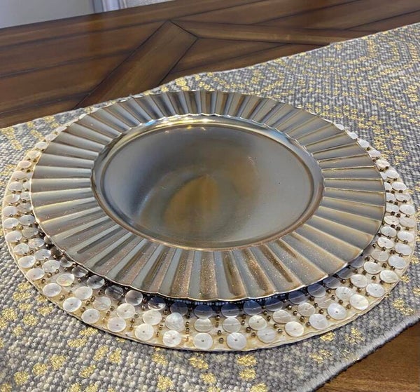 Charger plates gold flutes