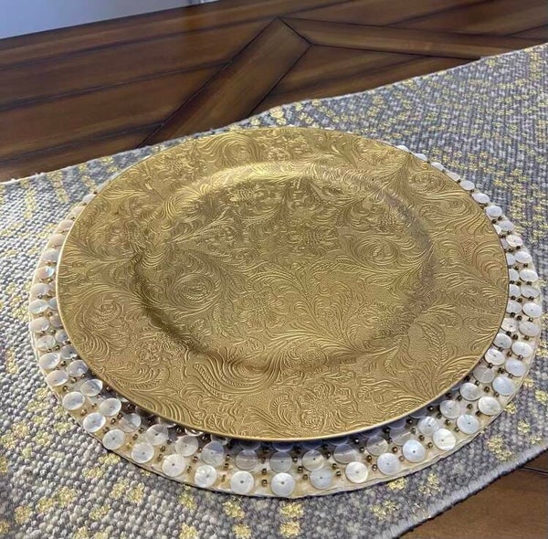 Charger plate print gold