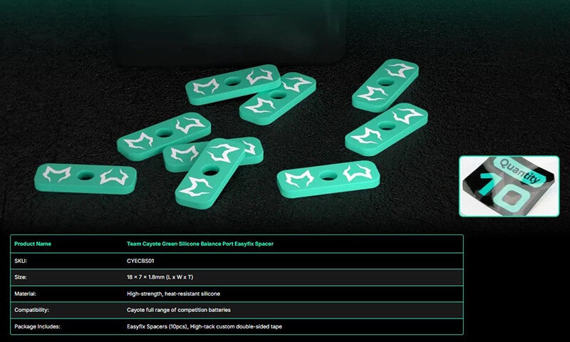 Team Cayote Green Silicone Balance Port Easyfix Spacer