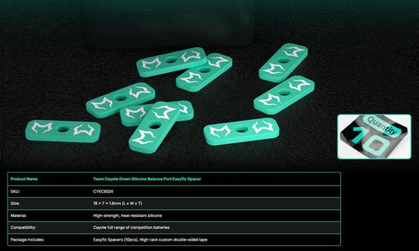 Team Cayote Green Silicone Balance Port Easyfix Spacer