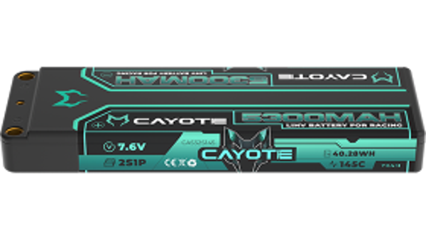 CAYOTE Racing Lipo Battery, 145C, 5300mAh, 7.6V, 40.28Wh