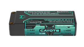 CAYOTE Racing Lipo Battery, 145C, 7200mAh, 2S1P, 7.6V, 54.72Wh