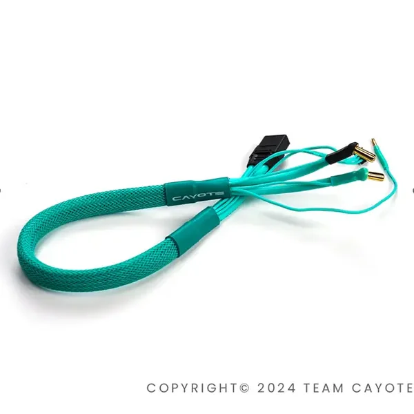 CAYOTE Power 2S 5mm Bullet Charge Cable & Wires, XT90 Connector, 450mm, Aurora Green