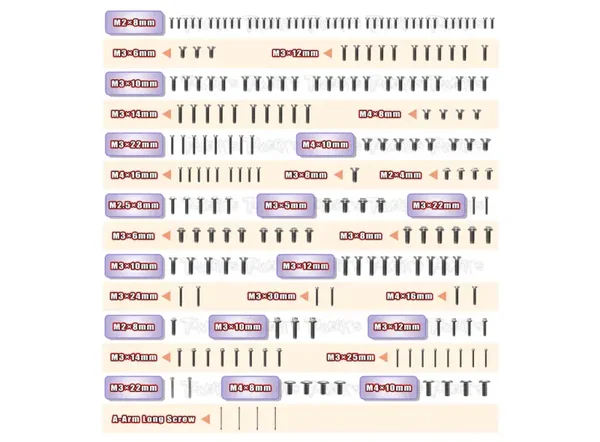 TSSU-MX8 64 Titanium Screw set ( UFO Head ) 207pcs.( For Mayako MX8 )