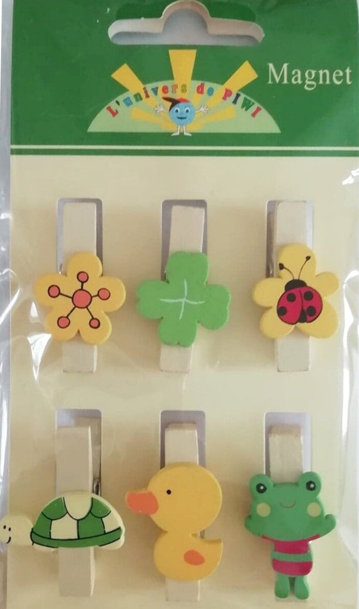 Lot de 6 pinces à linge jardin