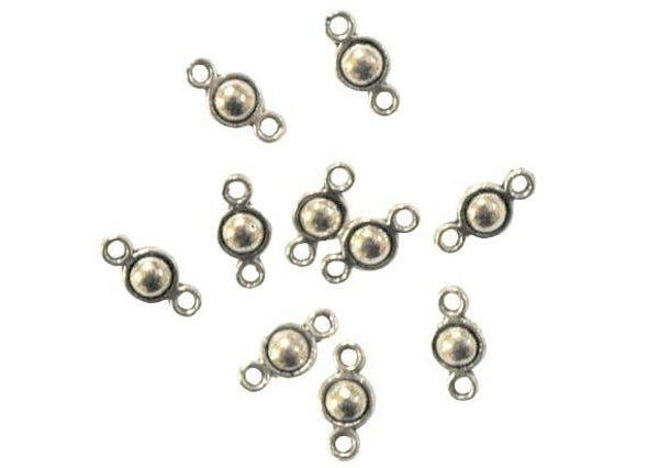 Lot de 10 breloques connecteurs petit rond couleur argenté