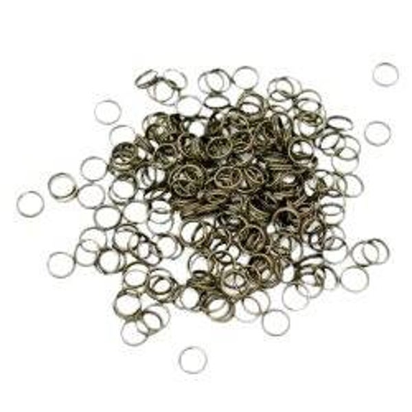 lot de 50 anneaux doubles ouverts 7mm couleur bronze