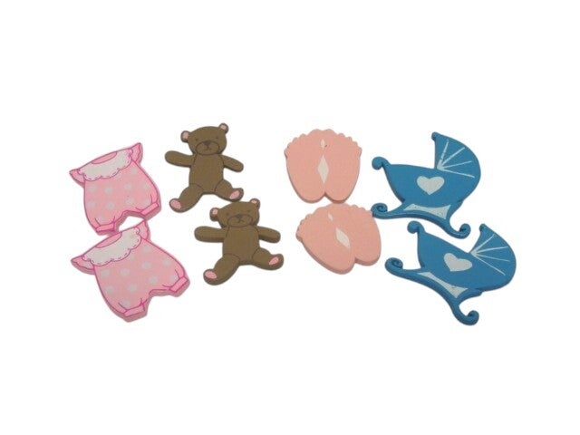 Set de 8 motifs naissance en bois décoré