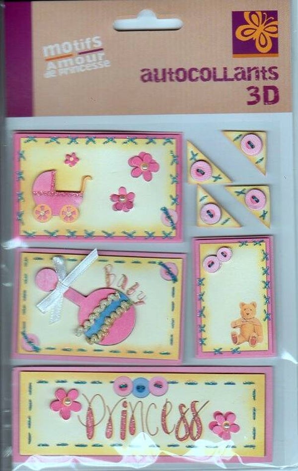 Autocollant 3D-amour de princesse