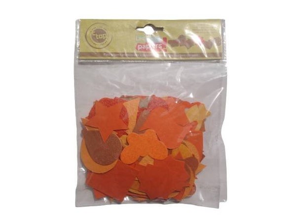 Set de 100 petits papiers indiens en camaïeu d'orange