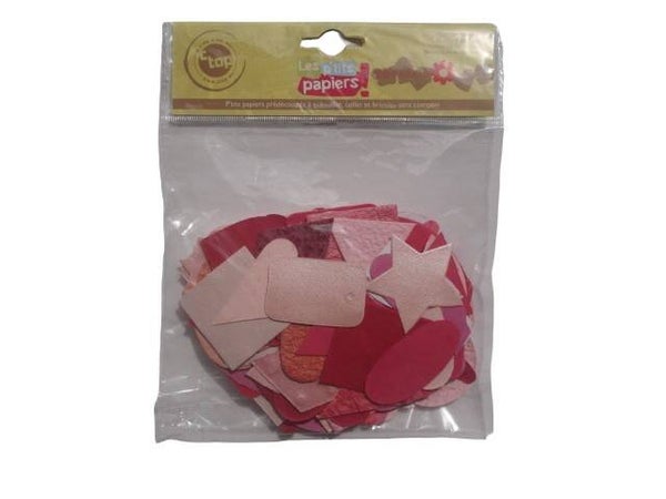 Set de 100 petits papiers indiens en camaïeu de fuschias