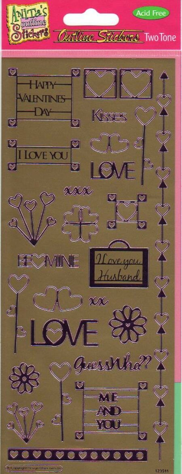 planche de stickers "Valentine's day"