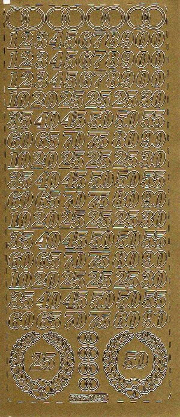planche de stickers dorés "anniversaire"