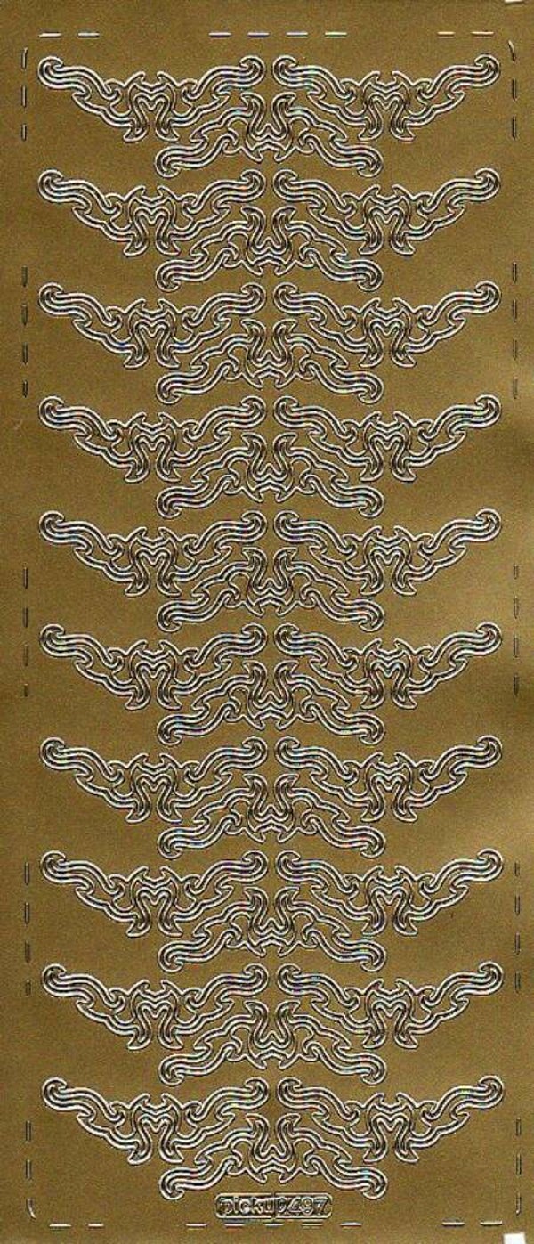 planche de stickers bordures dorés