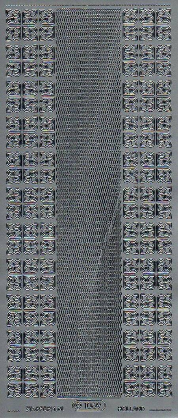 planche de stickers bordures et coins argentés