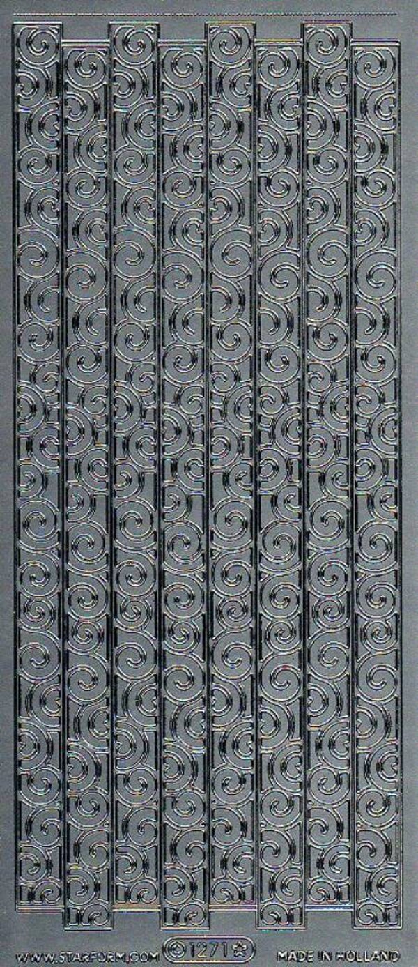 planche de stickers bordures argentés