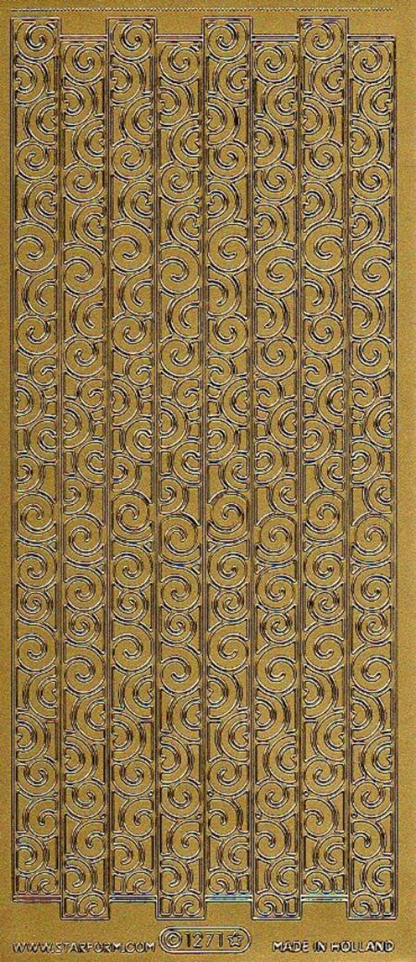 planche de stickers bordures dorés