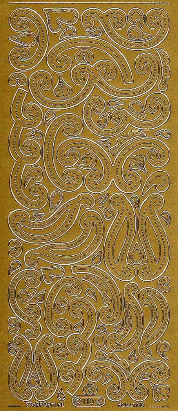 planche de stickers motifs divers doré