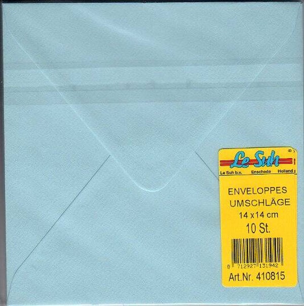 pack de 10 enveloppes bleu clair