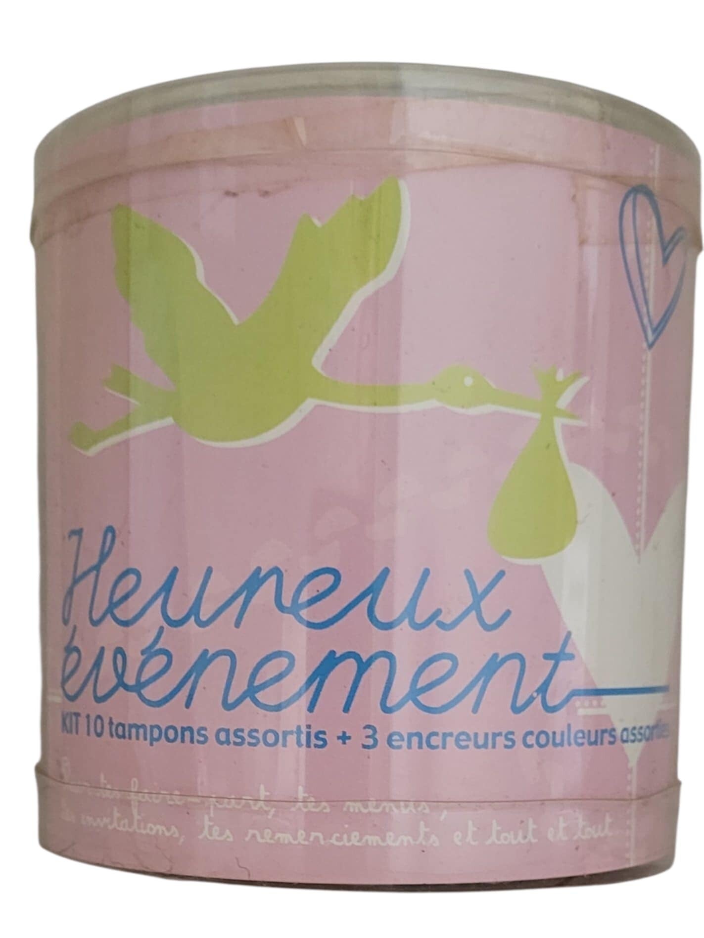 kit 10 tampons + 3 encreurs couleurs assorties