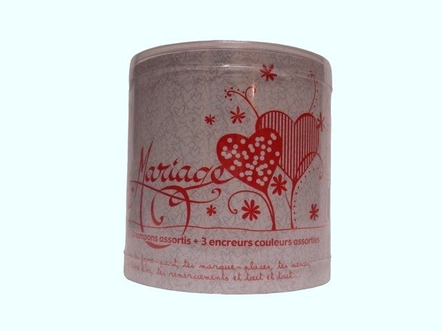 kit 10 tampons + 3 encreurs couleurs assorties