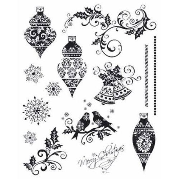 tampons transparents motifs décorations de Noël