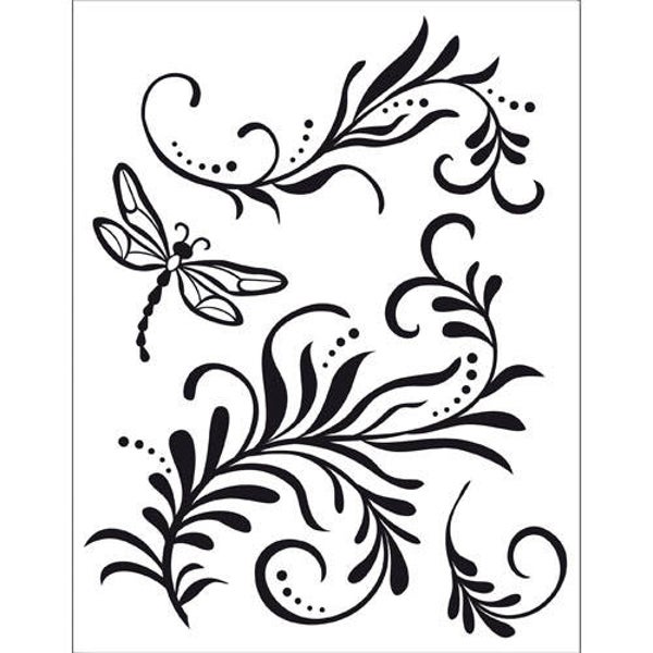 tampons transparents motifs décorations florales