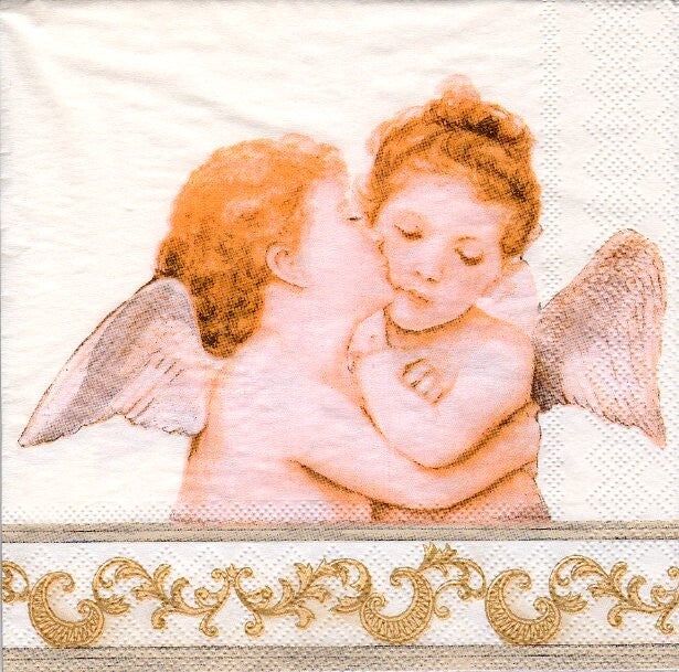 lot de 10 serviettes en papier thème anges, elfes, fées