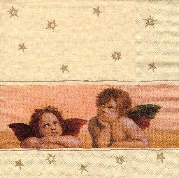lot de 10 serviettes en papier thème anges, elfes, fées
