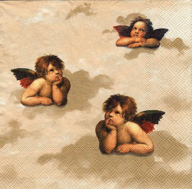 lot de 10 serviettes en papier thème anges, elfes, fées