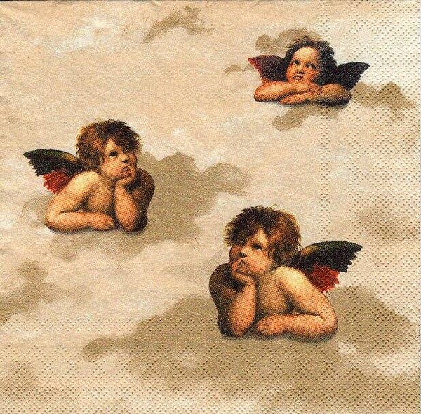 lot de 10 serviettes en papier thème anges, elfes, fées