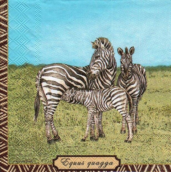 lot de 10 serviettes en papier thème animaux