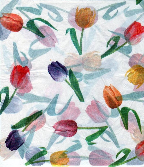 Papier de riz - tulipes -50X50