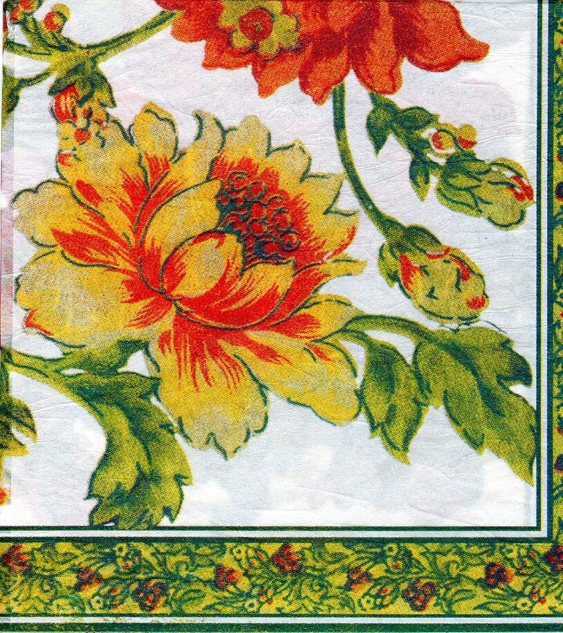 Papier de riz - hibiscus -50X50