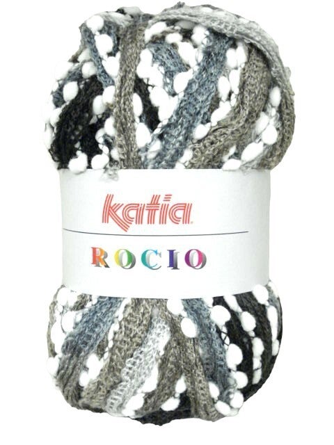 laine katia - pelote rocio marron/gris