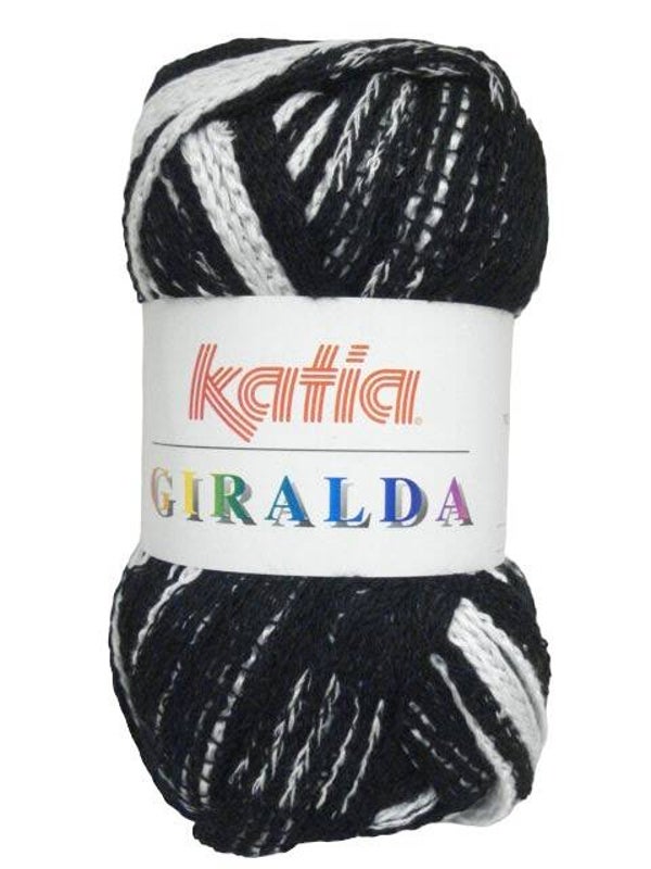 laine katia - pelote giralda blanc/noir