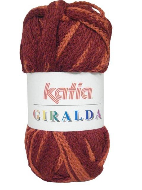 laine katia - pelote giralda orange/rouille