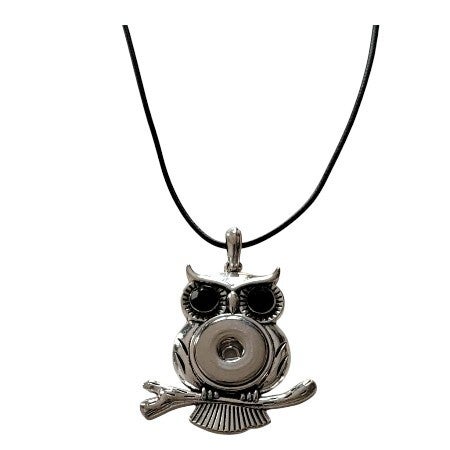 collier pour pression pendentif hibou