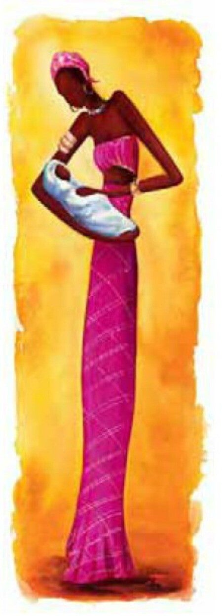 papier de riz - femme massaï -70X25