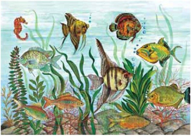 papier de riz- aquarium - 35X50