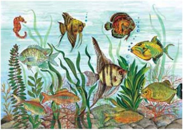 papier de riz- aquarium - 35X50