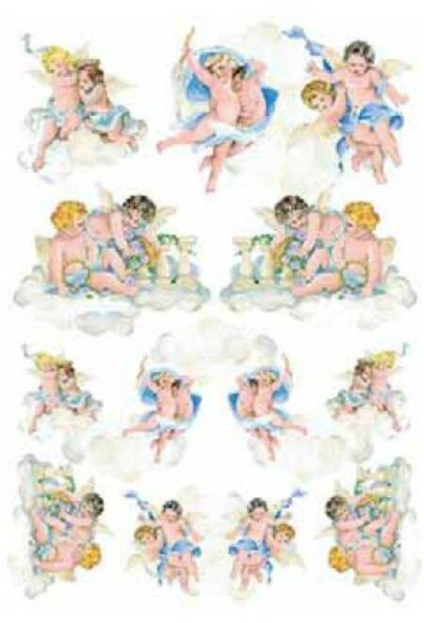 papier de riz - angelots - 35X50