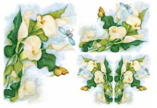 papier de riz - arums - 35X50