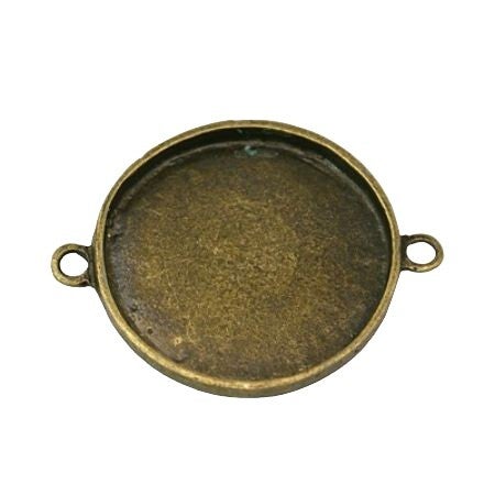 lot 8 connecteurs pour cabochon 25mm couleur bronze