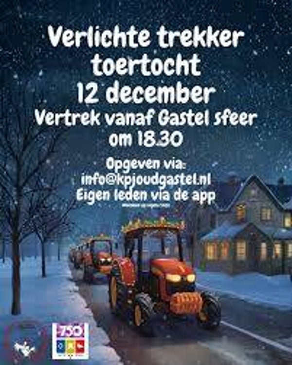 Verlichte trekker tourtocht