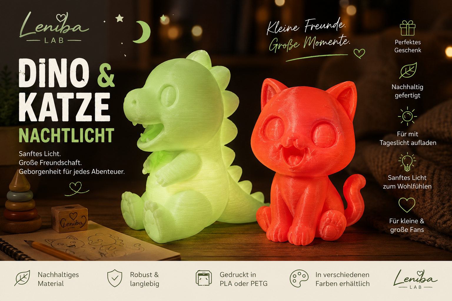 Tier Nachtlicht - Dein leuchtender Freund für die Nacht