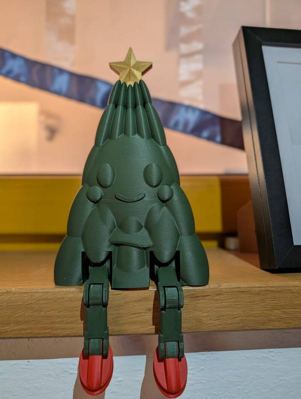 Kantensitzer Weihnachtsbaum – bewegliche 3D-Druck Dekofigur