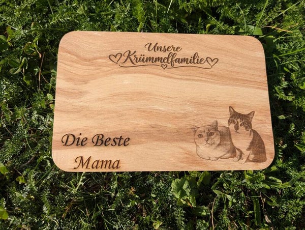 Personalisiertes Holzbrett mit Foto & Wunschgravur